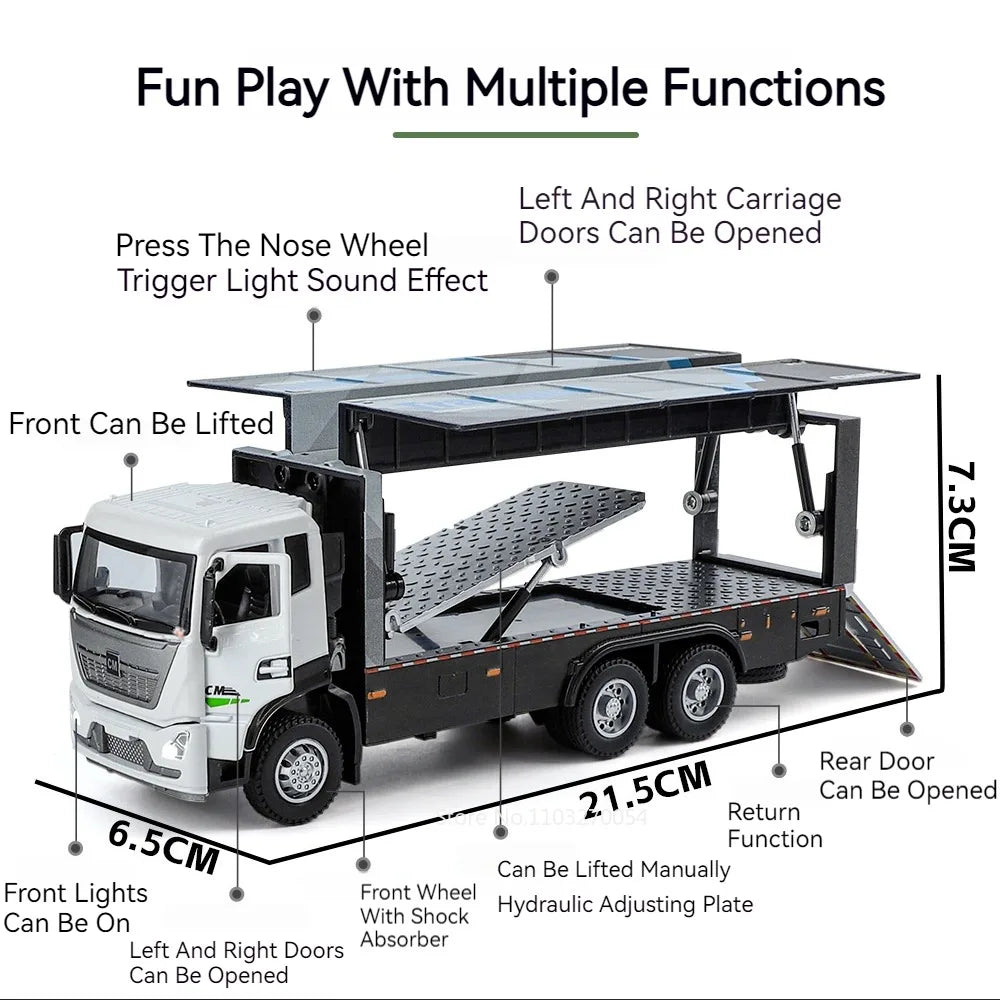 🚛 Die-Cast Transport Truck Model – Realistic Movable Parts! 🛠️