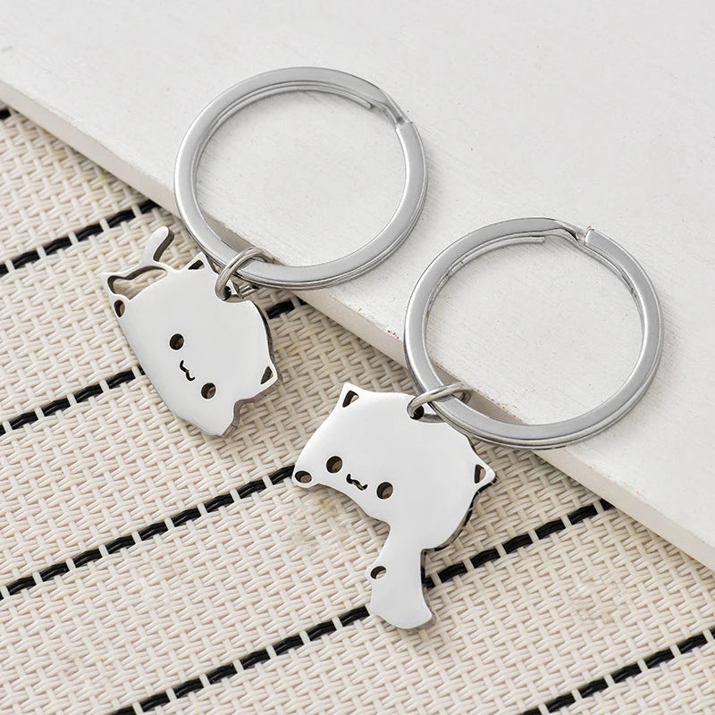 🐱 Cute Cat Couple Keychain – For You & Your Purr-fect Match!