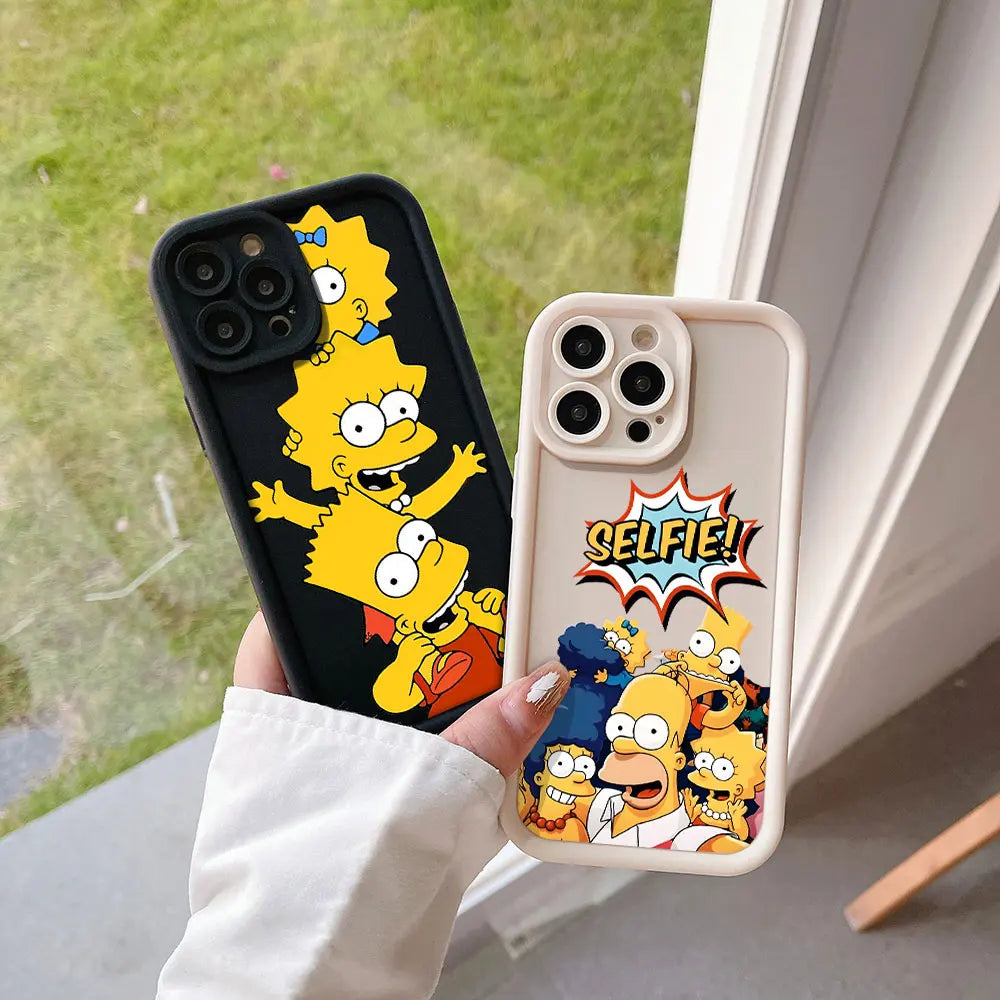 😎 Cartoon Vibes – Funny Simpsons-Inspired TPU Case for iPhone