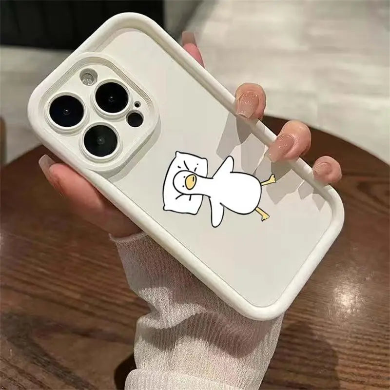 🦆 Minimalist Cartoon Duck Case – Fun & Protective for Samsung