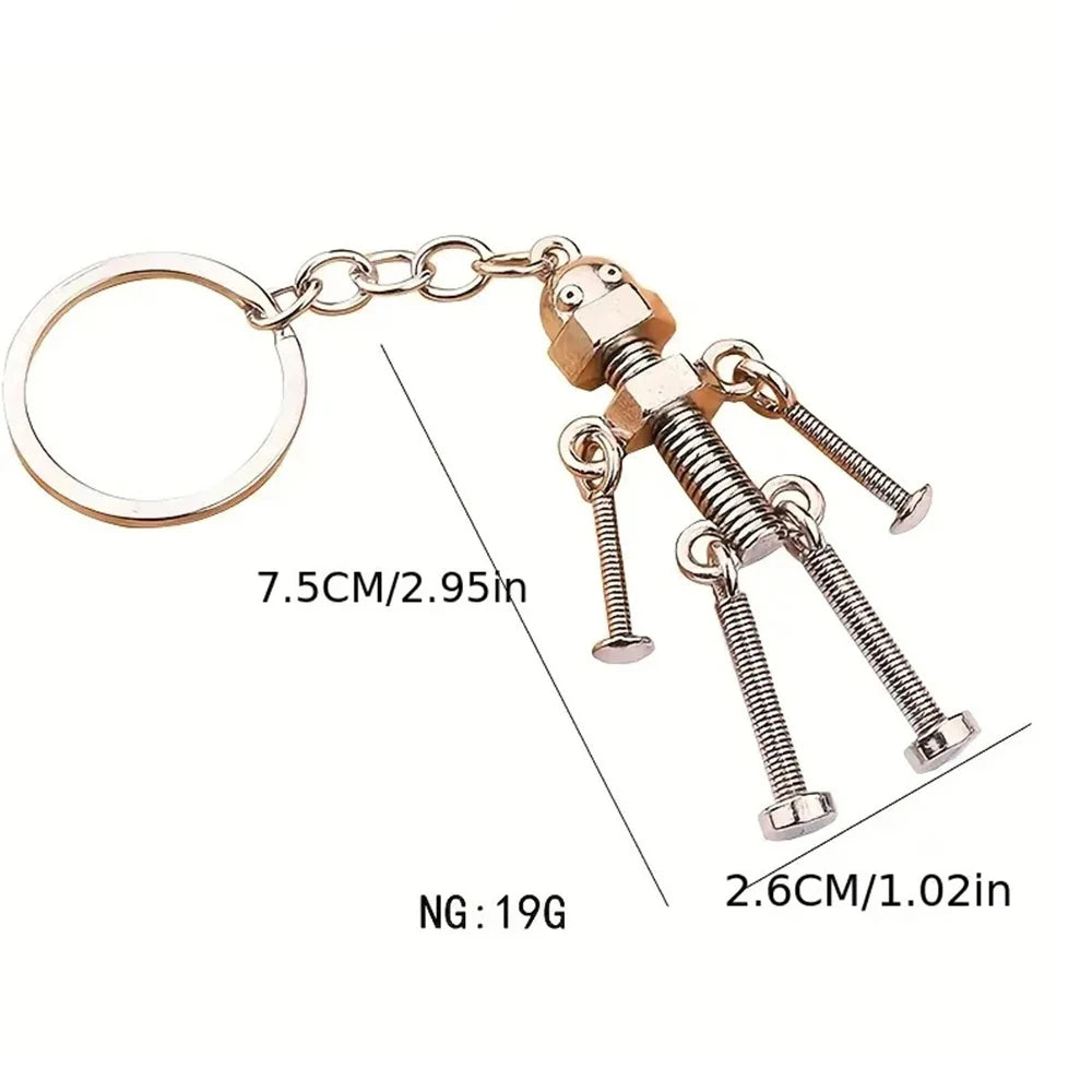 Vintage Metal Robot Keychain