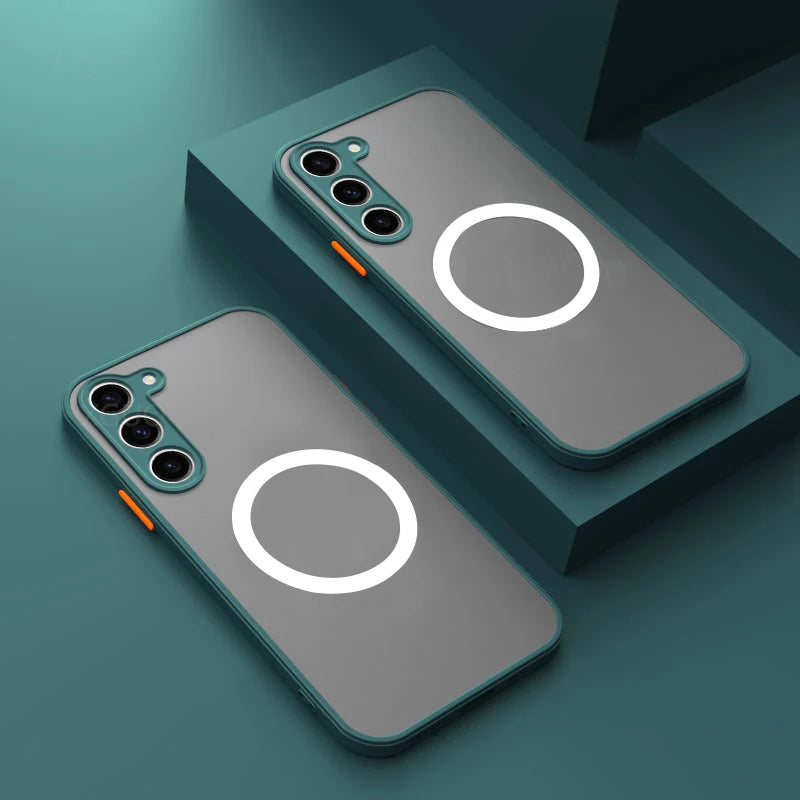 🧲 Sleek Matte Magnetic Case – For Samsung Galaxy | Frosted Finish & Wireless Charging