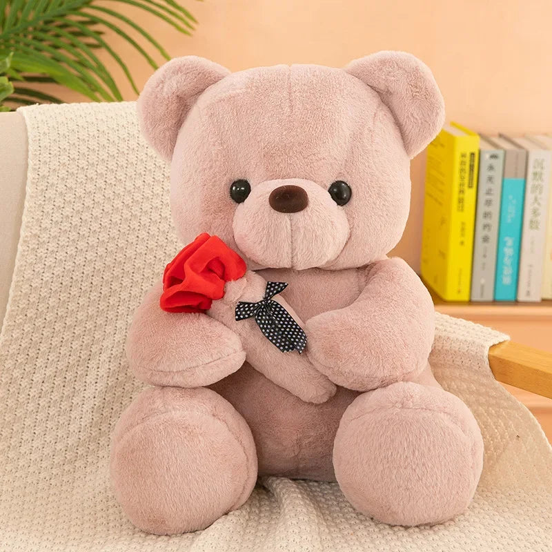 🌹 Valentine's Day Rose Teddy Bear – Soft Plush Love Gift for Her 🧸