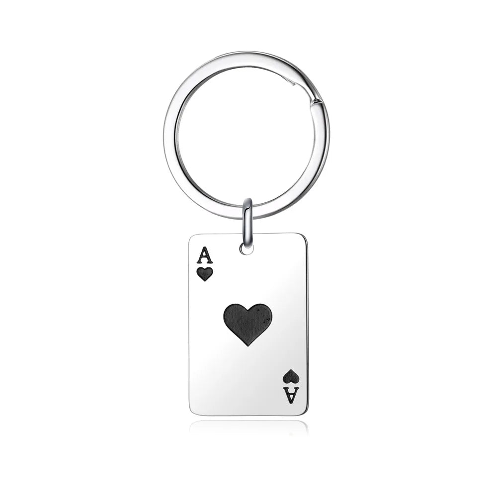 🂡 Ace of Spades & Ace of Hearts Keychain Set – Perfect for Couples! 💕