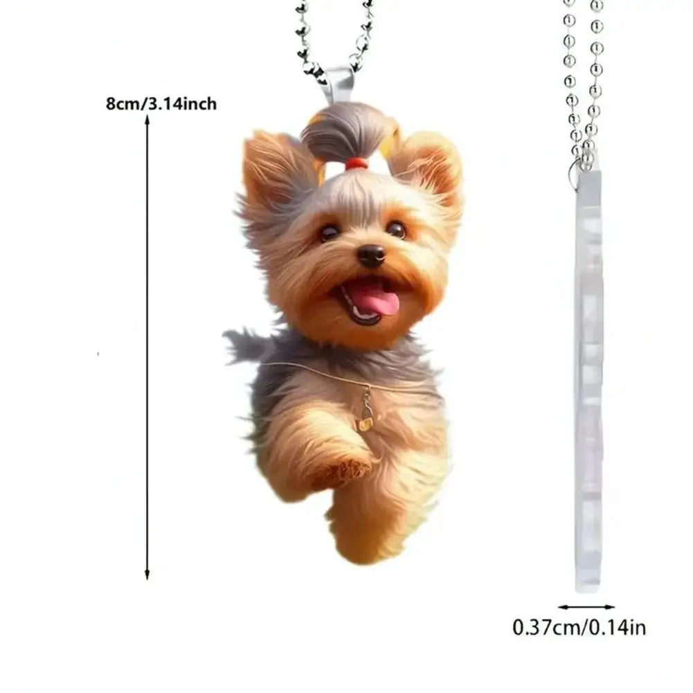 🐶 Flat Cartoon Dog Keychain – Cute Acrylic Hanging Pendant 🐾✨