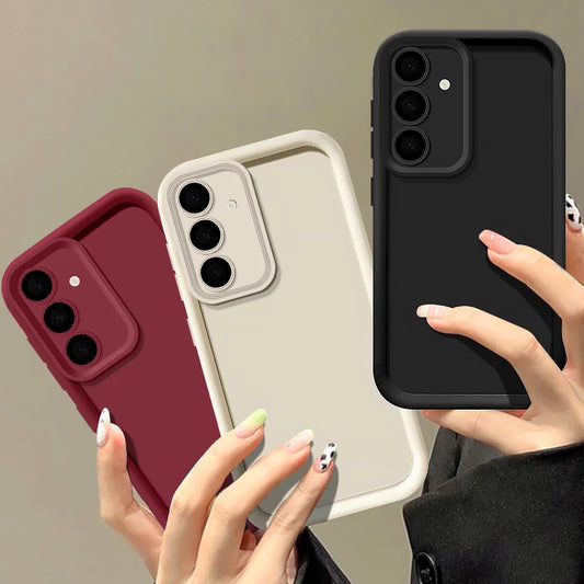 🍭 Candy Color Silicone Phone Case – Soft TPU Cover for Samsung Galaxy