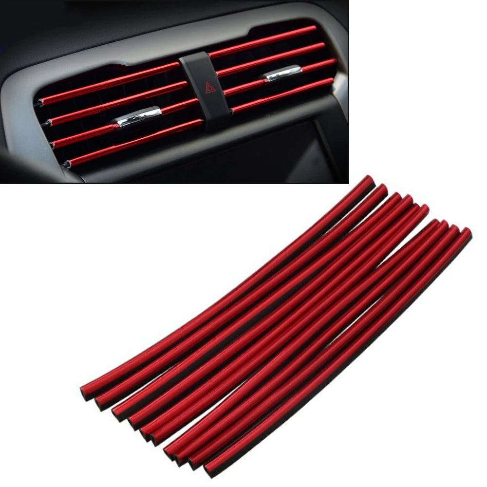 Car AC Vent Outlet Trim Strips - 10PCS Chrome Interior Decoration
