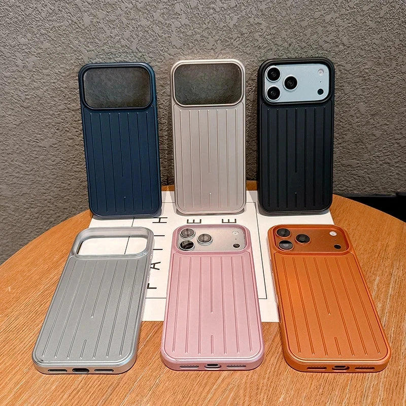 Luxury Suitcase Stripe Matte Phone Case for iPhone | Luggage Aesthetic Cover