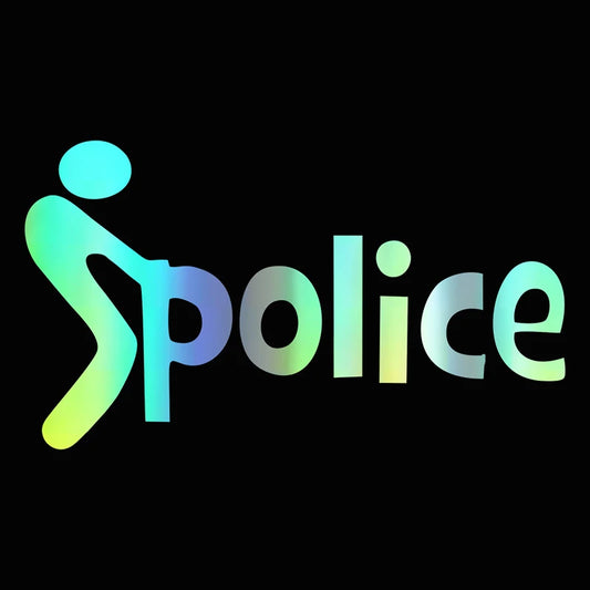🚓 Police Style Car Window Sticker – Reflective Vinyl Decal