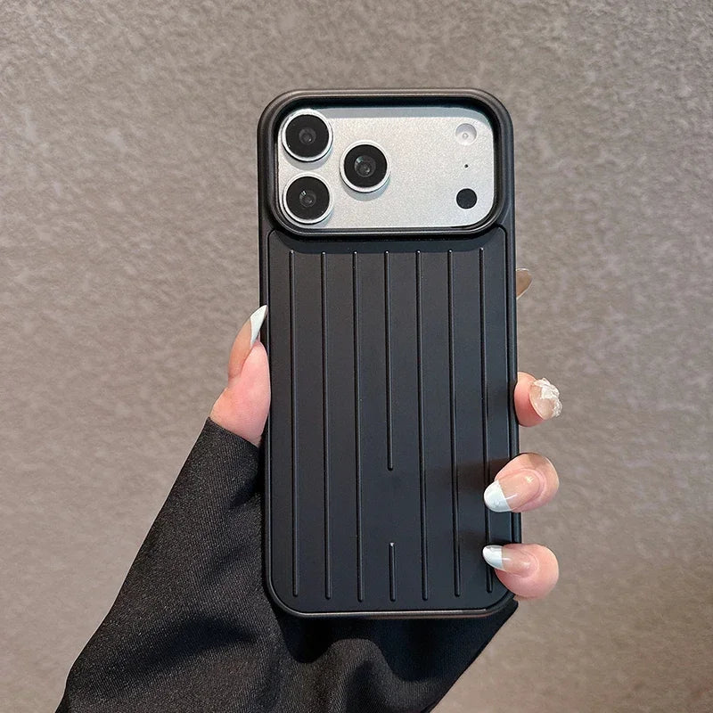 Luxury Suitcase Stripe Matte Phone Case for iPhone | Luggage Aesthetic Cover
