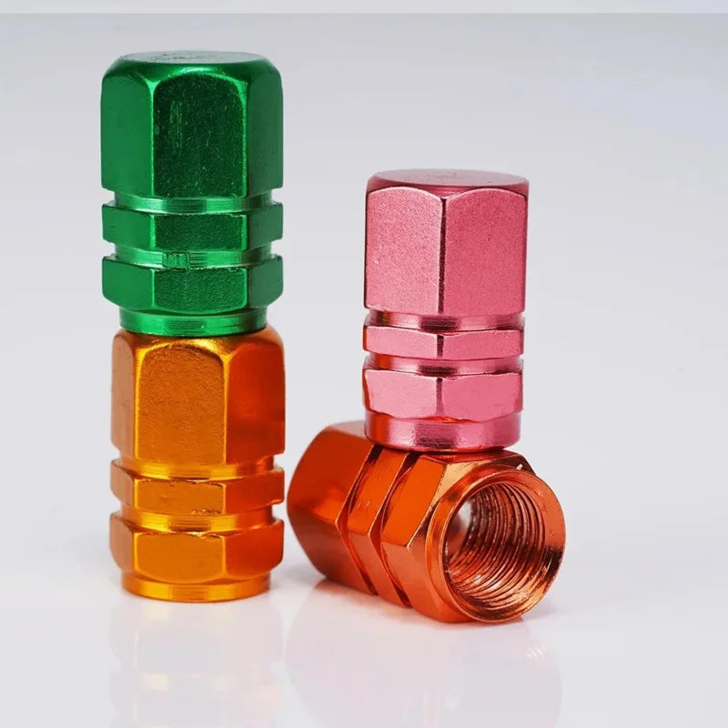 Premium Anodized Aluminum Tire Valve Stem Caps (4-Pack)