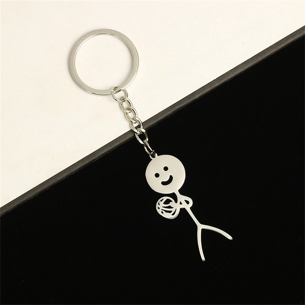 ❤️‍🔥 Funny Finger Heart Stickman Keychains – Couple's Cute Charm 💑🔑