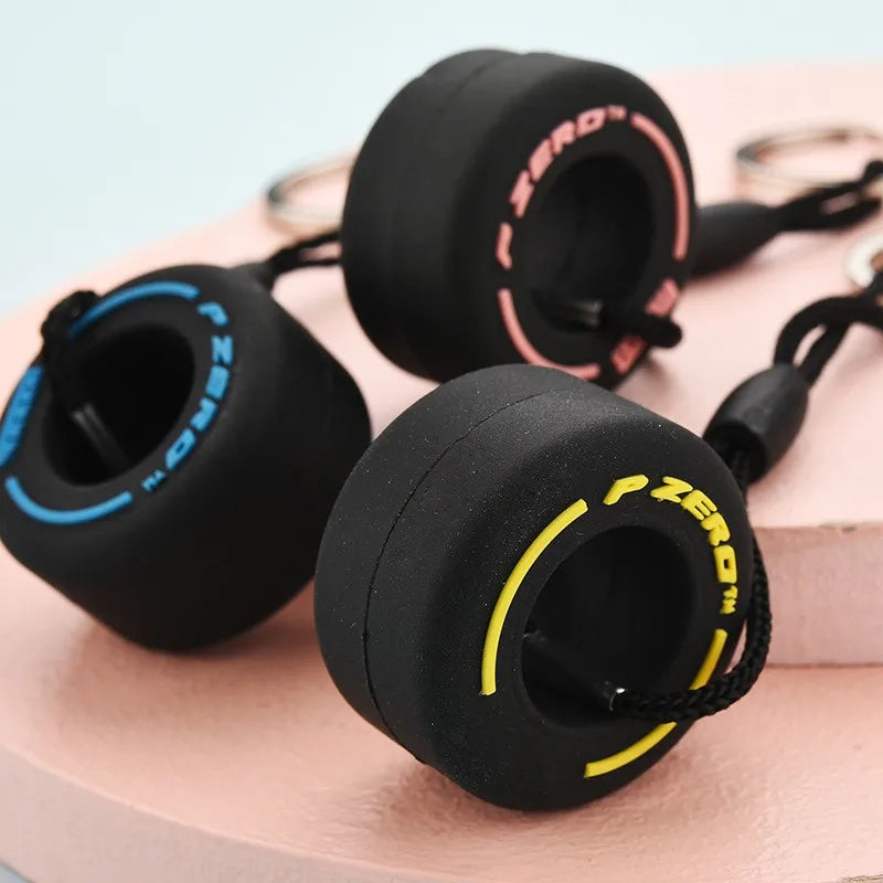 Miniature Racing Tire Keychain