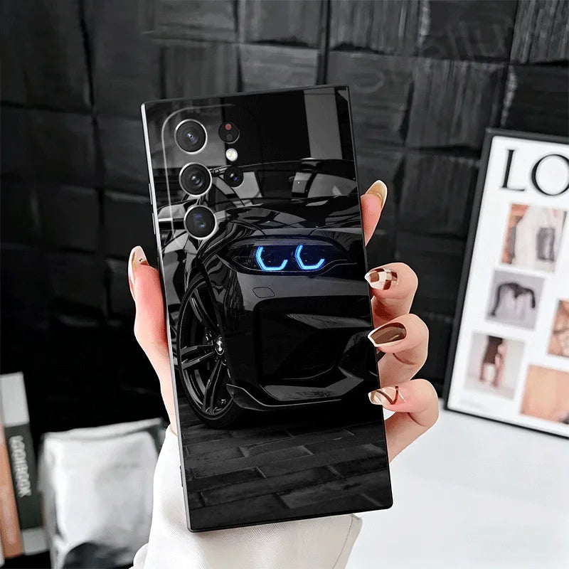 Aggressive Sport Car Headlights Phone Case for Samsung & iPhone | Dark Automotive Aesthetics