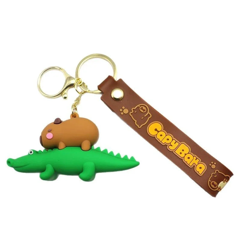 🌟🧸 Cute Capybara Buddy Keychains 🐶🐢🦆🐊