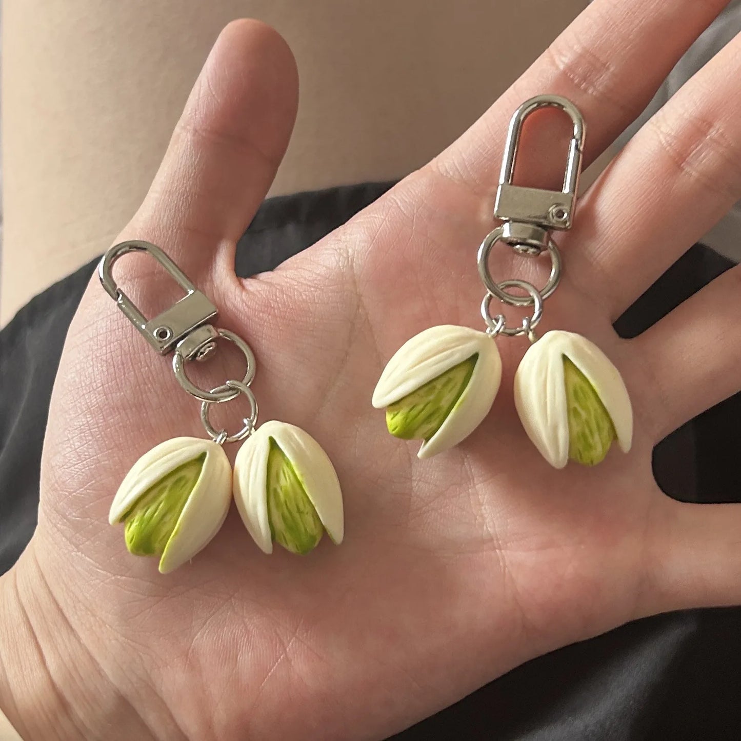 🥜 Cute Pistachio Keychain – Fun & Unique Bag Charm Accessory