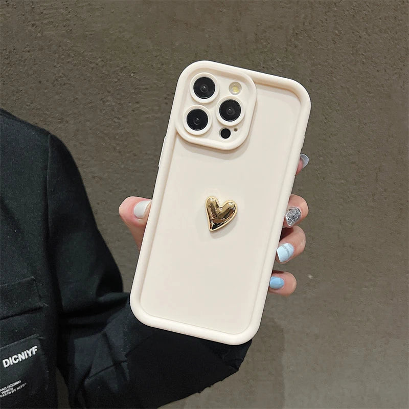 💖 Soft Matte Heart Case – Cute & Protective for Your iPhone