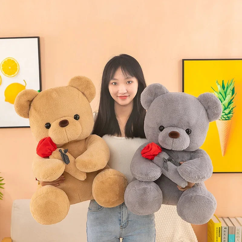 🌹 Valentine's Day Rose Teddy Bear – Soft Plush Love Gift for Her 🧸