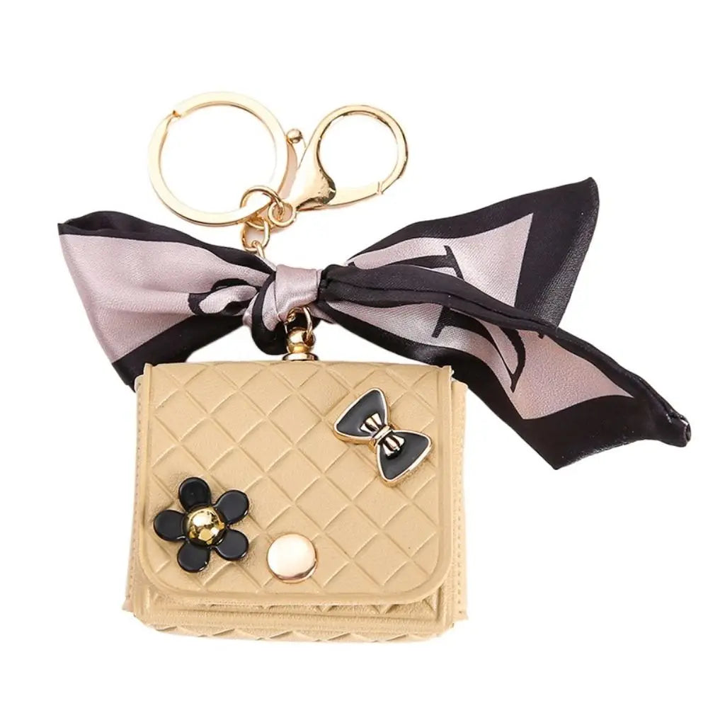 Leather Earphone Case Keychain - Mini Storage Bag for Bluetooth Headsets