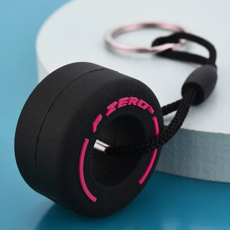 Miniature Racing Tire Keychain