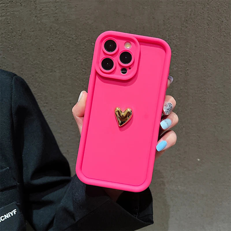 💖 Soft Matte Heart Case – Cute & Protective for Your iPhone