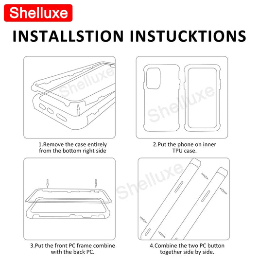 📱Shelluxe 360° Full-Body Magnetic Phone Case – Dual-Sided Glass Protection