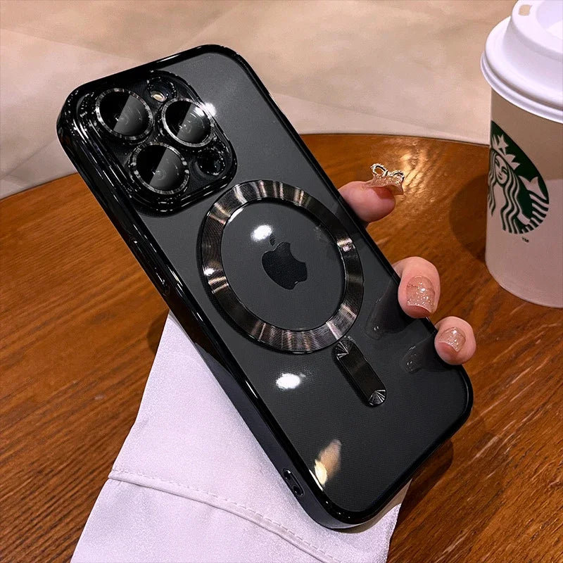 📱✨ MagSafe Compatible Glossy iPhone Case – Shockproof & Camera Protection