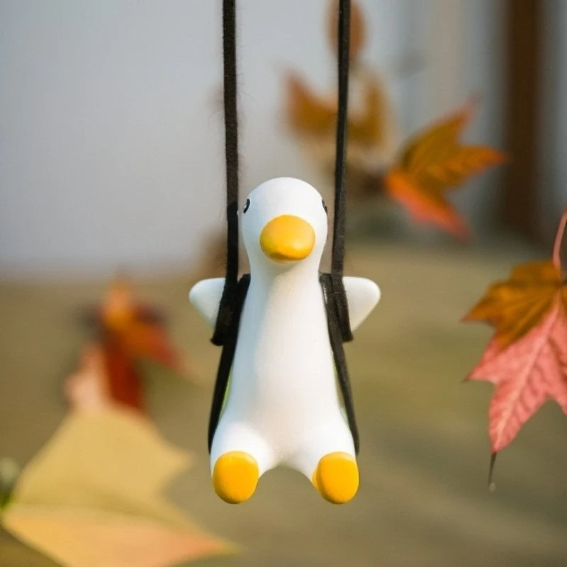 Cute Swinging Duck Car Rearview Mirror Ornament
