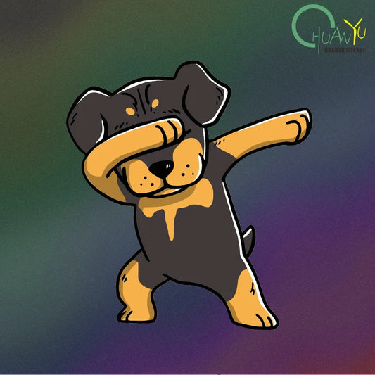 🐾 Funny Rottweiler Vinyl Sticker – Add a Bite of Humor to Your Ride! 😄