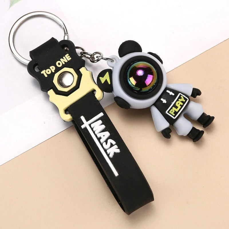 🔌⚡ Cartoon Lightning Bear Keychain – Adorable Astronaut Vibes! 🐻🚀