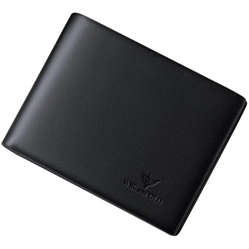 👔 WILLIAMPOLO Men's Slim Leather Wallet – Elegant Short Wallet for Cards & Cash