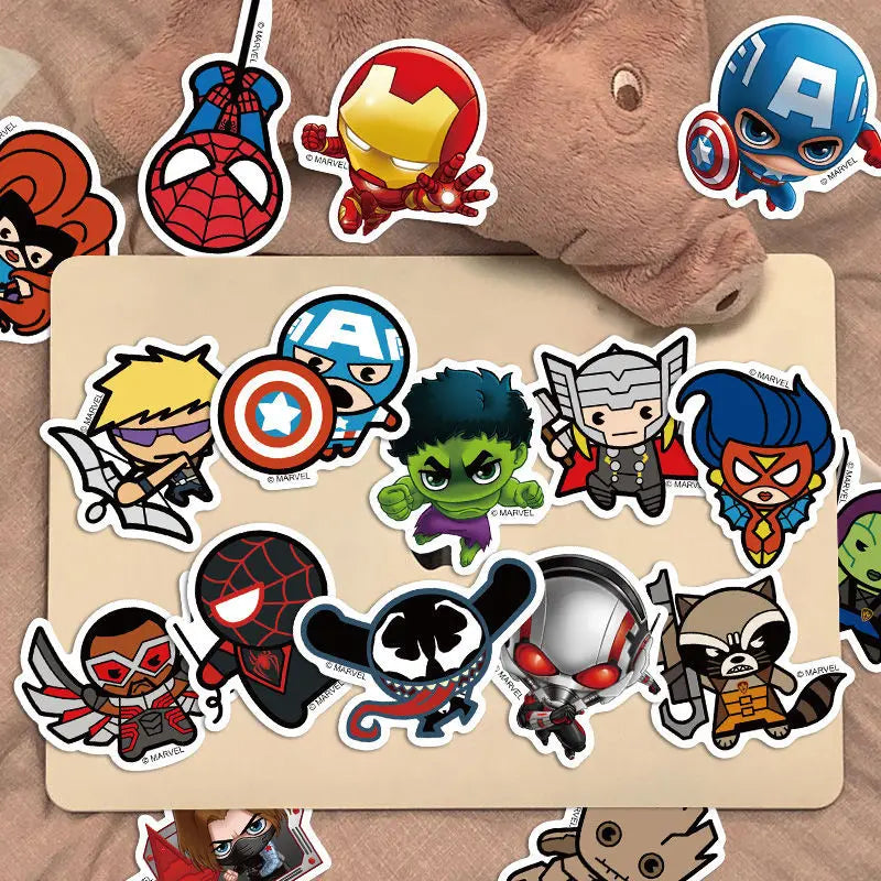 🦸‍♂️ Superhero Squad Sticker Pack – 50pcs of Chibi Hero Power! ⚡🕷