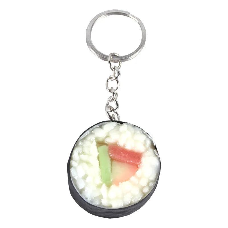🍣 Japanese Fake Salmon Sushi Roll Keychain – Tasty-Looking Fun! 🥢🎁