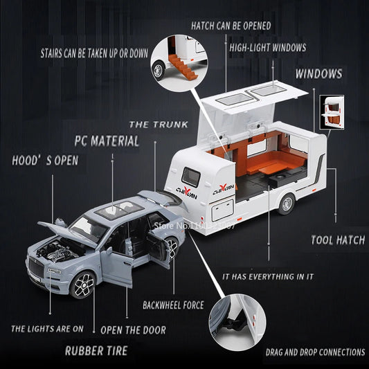 🚙 1:32 Rolls-Royce Cullinan RV Model Car – Luxury Adventure Edition 🌄