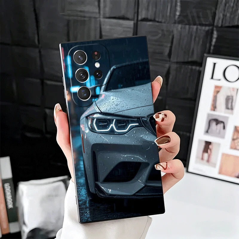 Aggressive Sport Car Headlights Phone Case for Samsung & iPhone | Dark Automotive Aesthetics