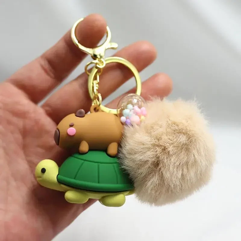 🌟🧸 Cute Capybara Buddy Keychains 🐶🐢🦆🐊