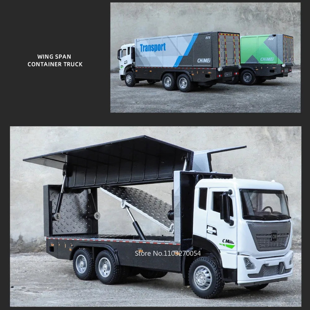 🚛 Die-Cast Transport Truck Model – Realistic Movable Parts! 🛠️
