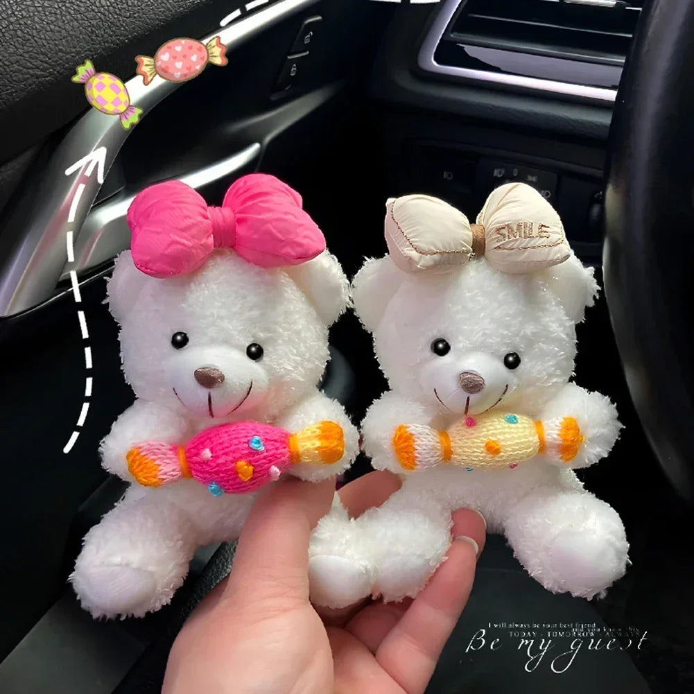 Cute Plush Bear & Character Car Dashboard Steering Lever Decor