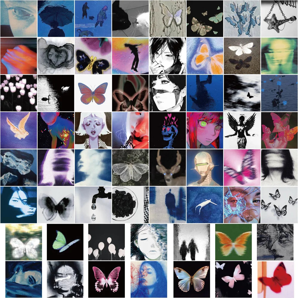 ✨ "Ethereal Aesthetic Collage – Butterfly &amp; Portrait Art Set" ✨