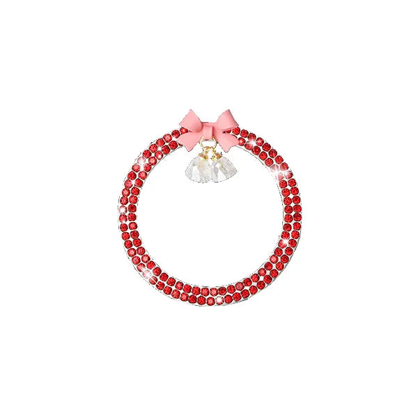 Crystal Rhinestone Engine Start Button Ring Decal with Bowknot