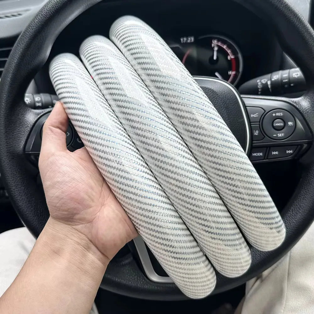 Universal Segmented Carbon Fiber Steering Wheel Cover