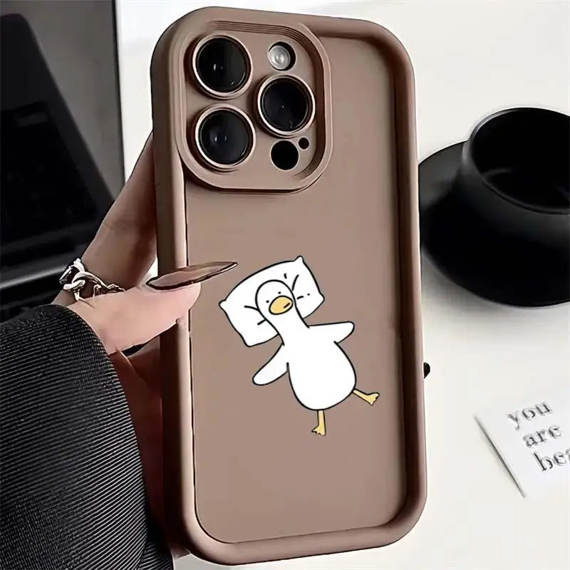 🦆 Minimalist Cartoon Duck Case – Fun & Protective for Samsung