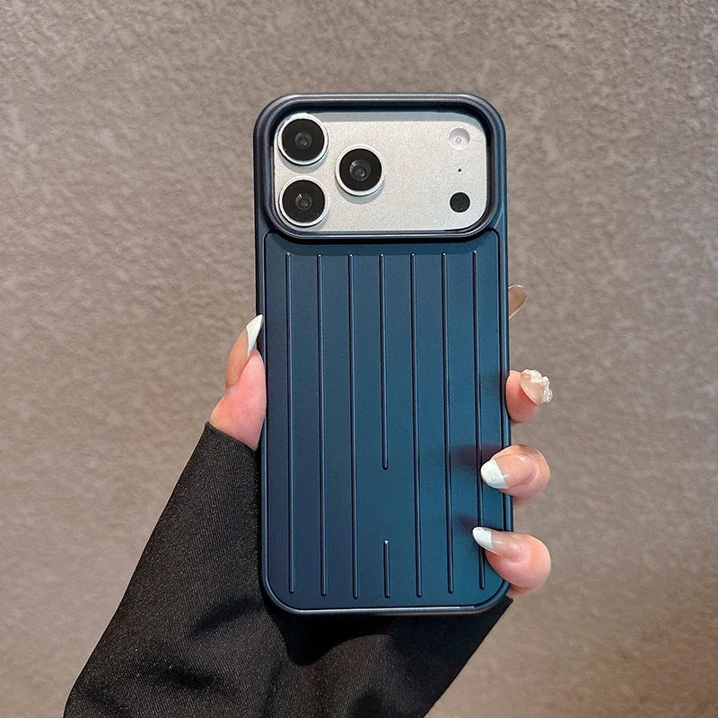 Luxury Suitcase Stripe Matte Phone Case for iPhone | Luggage Aesthetic Cover