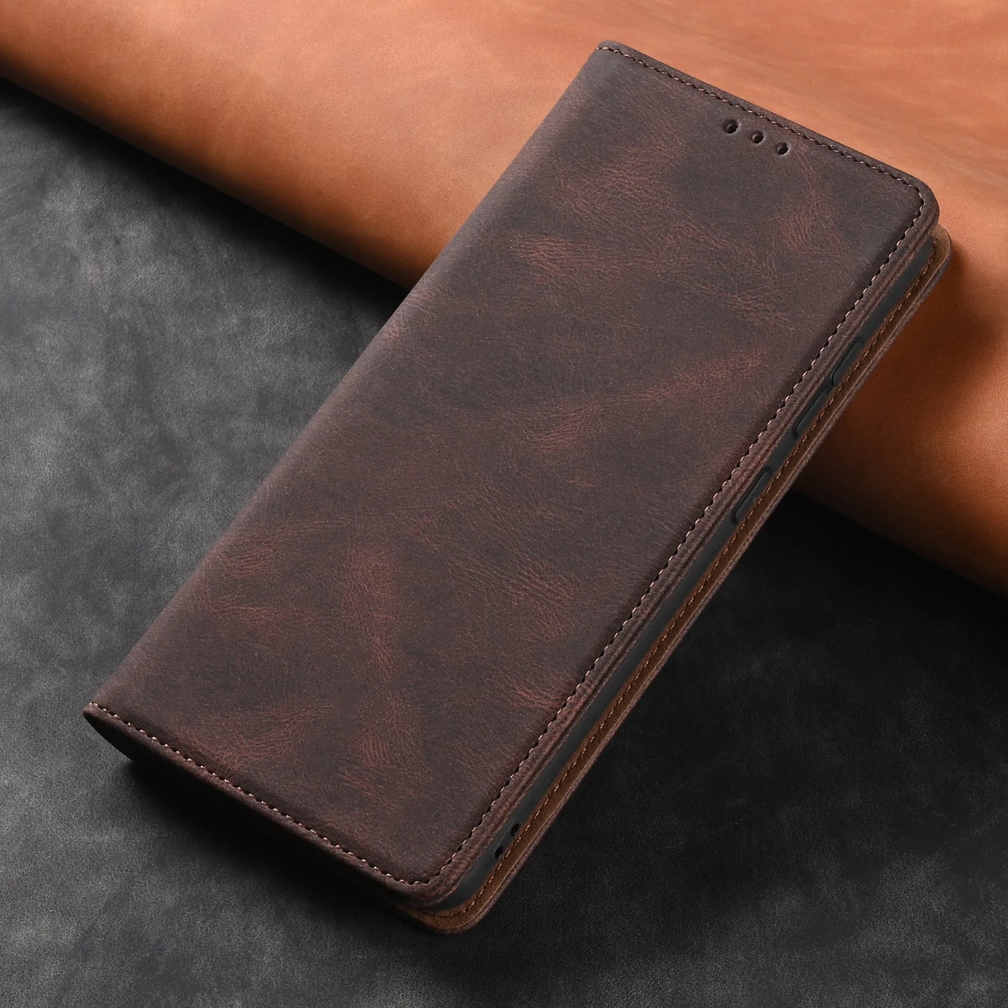 📔 Elegant Leather Flip Wallet Case – For Samsung Galaxy | Card Holder & Full Protection