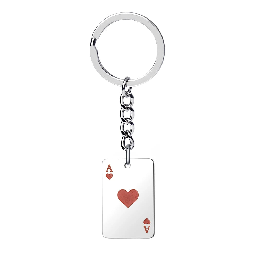 🂡 Ace of Spades & Ace of Hearts Keychain Set – Perfect for Couples! 💕