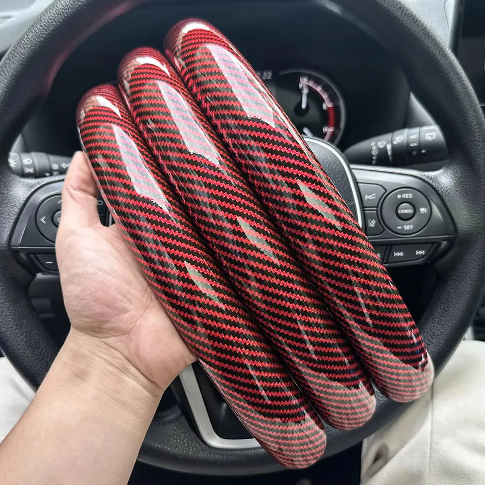 Universal Segmented Carbon Fiber Steering Wheel Cover