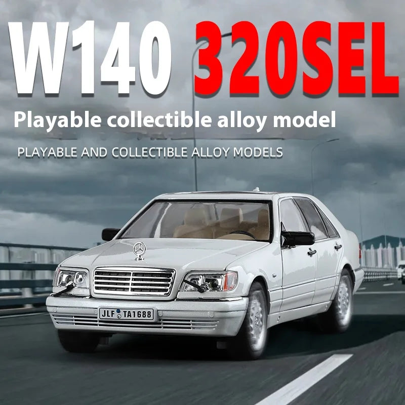 🖤 Mercedes-Benz W140 320SEL Diecast Model Car 1:32 – Legendary S-Class Icon 🚘