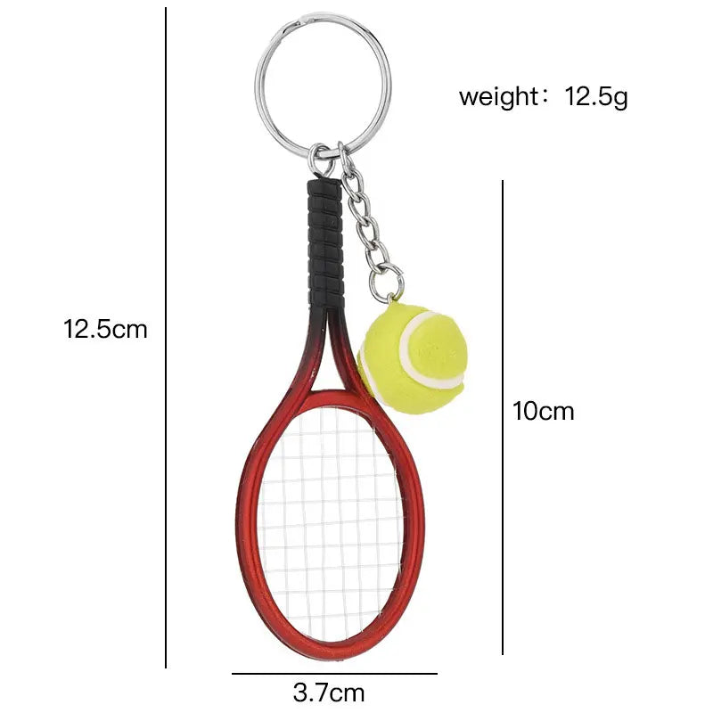 🎾 Mini Tennis Keychain Set – 6PCS Racket & Ball Keyrings 🎒