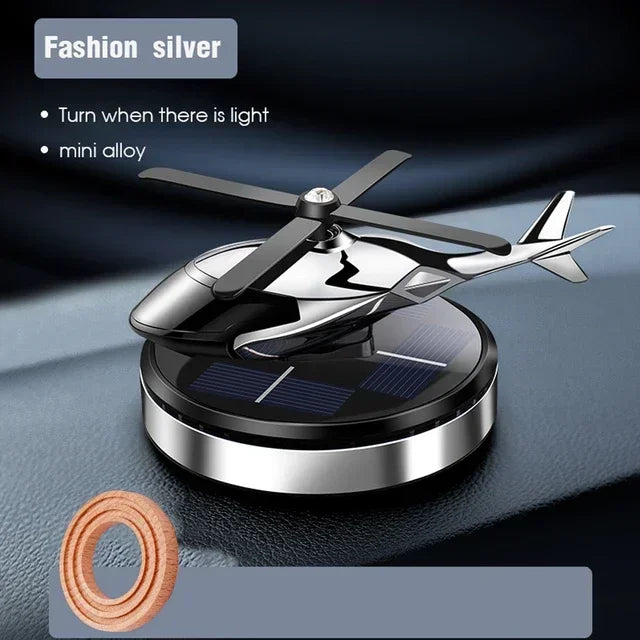 🚁 Solar Car Air Freshener – Helicopter Design | Aromatherapy & Odor Removal