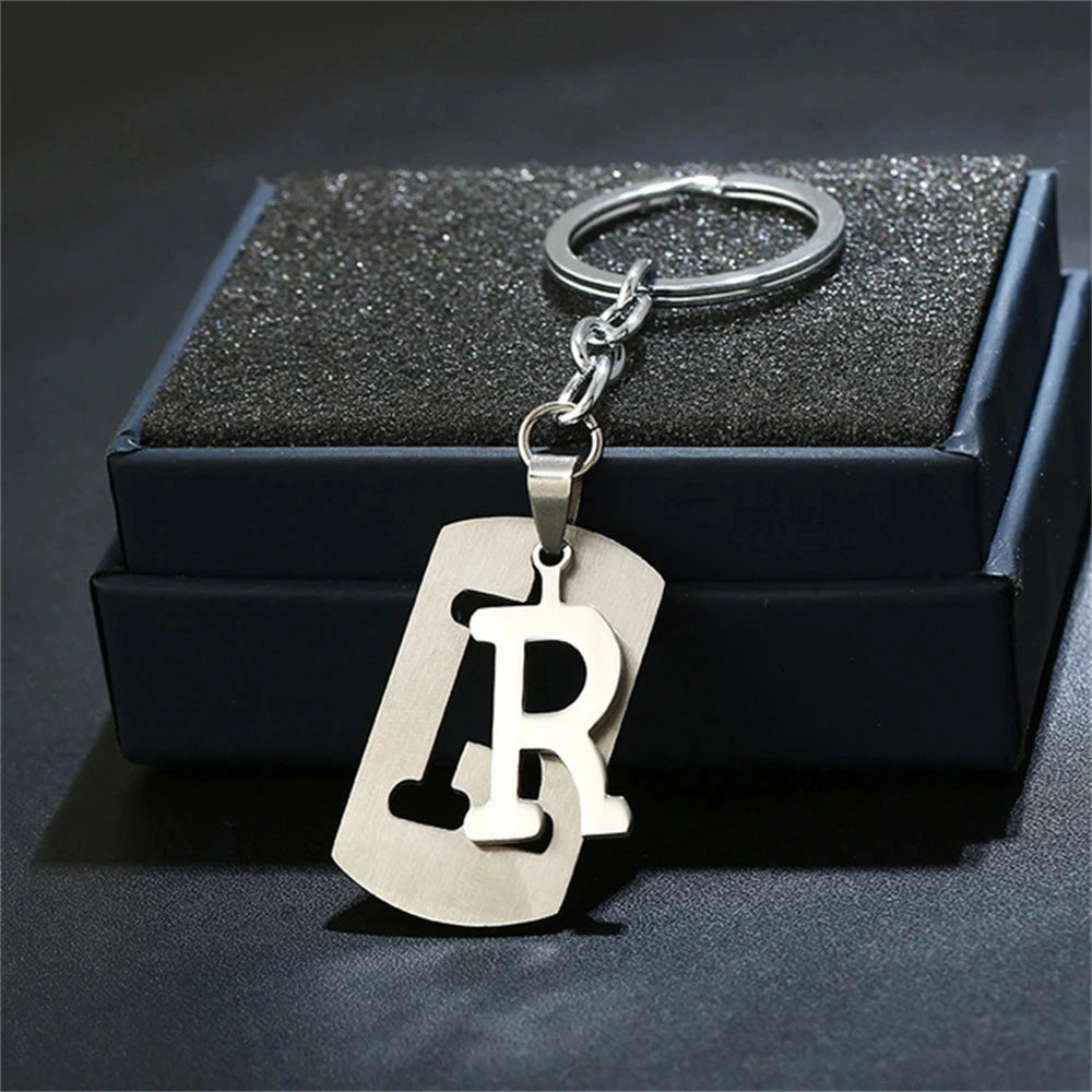 🔠✨ A–Z Letter Keychain – Personalized Steel Charm! 🔑💖